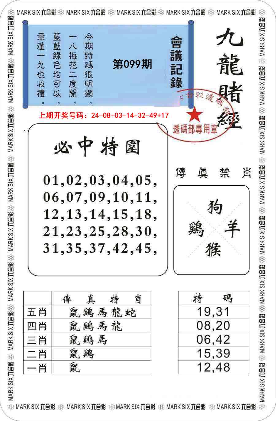 099期九龙赌经[图]